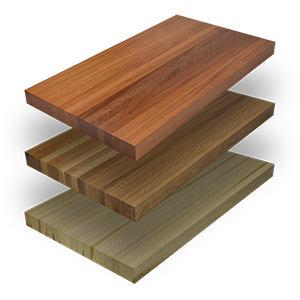 A variety of wood species